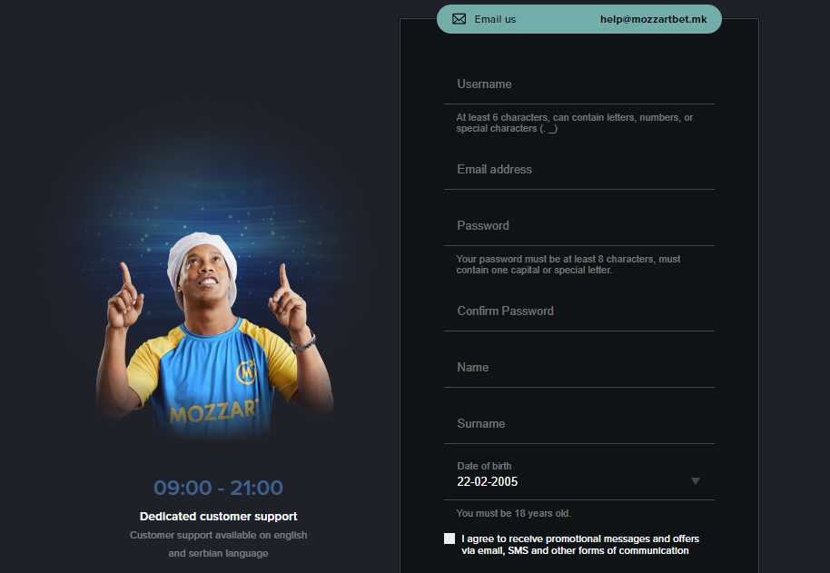 Mozzartbet Registration Process