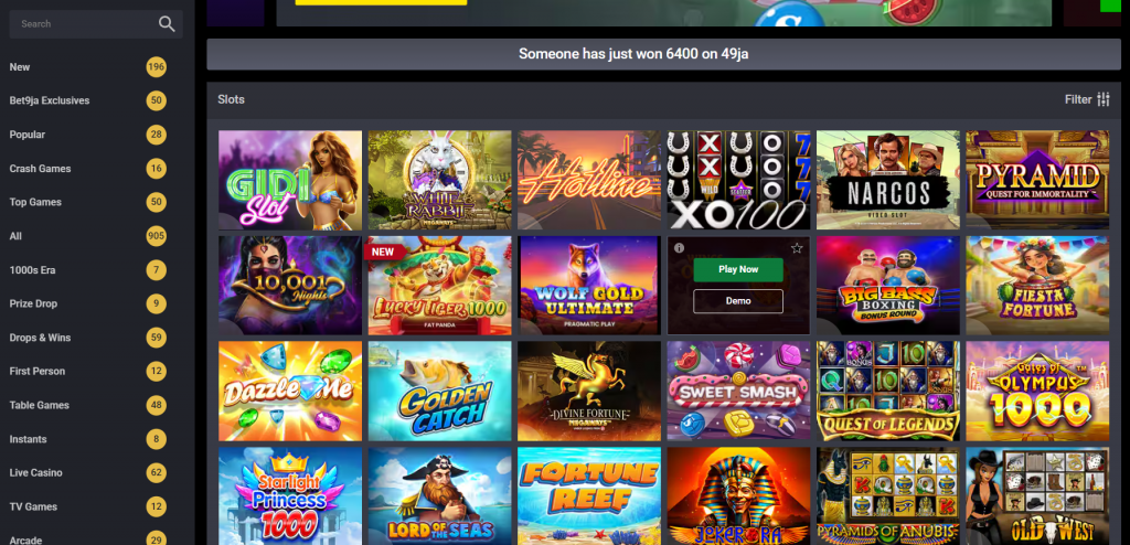 Bet9ja Casino Nigeria Slot Games