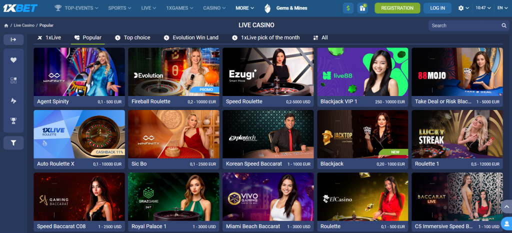 1XBet Nigera Live Casino